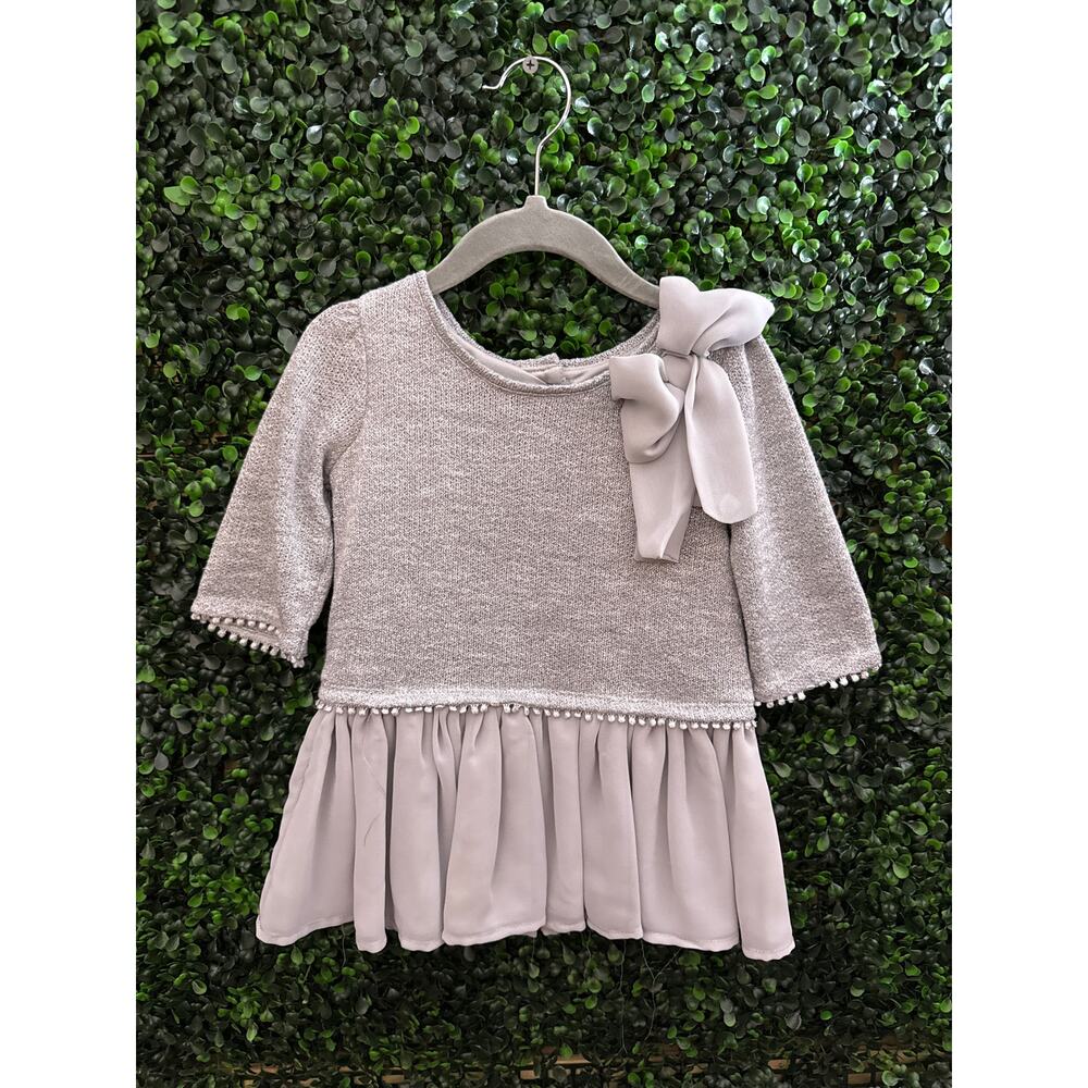 Camilla, Girl toddlers Soft Gray Silver Blouse, Size 3T